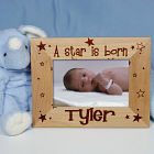 New Baby "A Star is Born" Personalized Wood Picture Frame